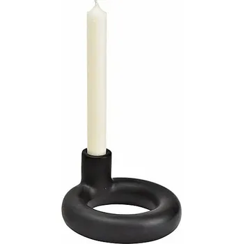 Svícen Svícen keramický pro stolní svíčky Black circle 13 x 6 cm