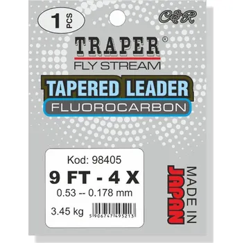 Muškařský Fluorocarbonový ujímaný návazec Traper 9FT
