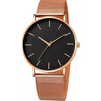 Hodinky Elegantní pánské hodinky - Růžově zlatá černá