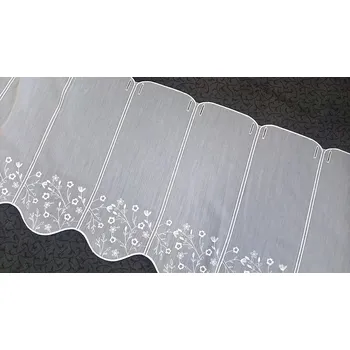Záclona GERSTER Vyšívaná záclona na vitrážku GERSTER 11648 KYTIČKY 60 cm