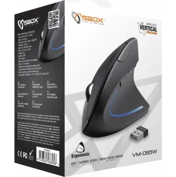 Myš SBOX VM-065W, Ergonomická bezdrôtová optická myš