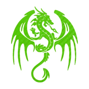 Samolepicí dekorace na vozidlo Dragon 053 pravá (58 - 3D karbon zelený kawasaki) SAMOLEPKA NA AUTO, NÁLEPKA, FÓLIE, POLEP, TUNING, VLASTNÍ TEXT, TISK, AUTOSAMOLEPKY.cz, POLEPY, OBRÁZEK, LOGO, 3D STICKERS