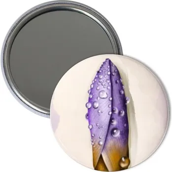 Kosmetické zrcátko Zrcátko s potiskem Květina a kapky - zrcátko