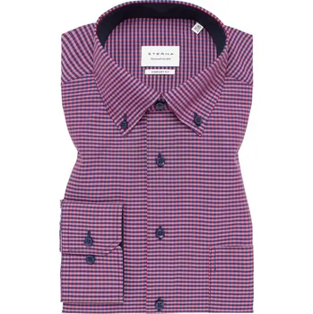 Pánská košile Košile Eterna Comfort Fit Karo Popeline červená 8913_58E146 velikost: 47, délka rukávu: dlouhý rukáv