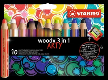Pastelka STABILO Woody Arty 880/10-1-20 3in1 10 ks + ořezávátko