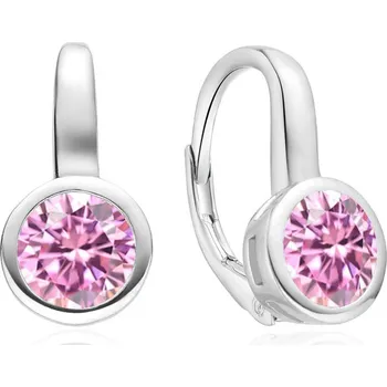 Náušnice NUBIS® Stříbrné náušnice s růžovými zirkony - NB-3516