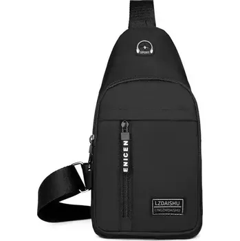 Pánská plátěná taška přes rameno - Černá