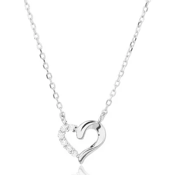 Náhrdelník Prstýnkárna Stříbrný náhrdelník Srdce se zirkony AG 925 ≤ 2,1 g