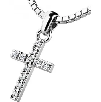 Šperk Dámský přívěsek žluté zlato 585/1000 křížek 140018-02-B-ZIR délka řetízku 40cm