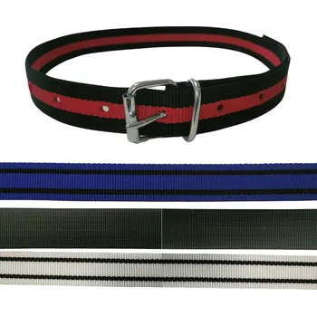 krční řemen, přezka se zajištěním, 90 cm modrý s černými pruhy