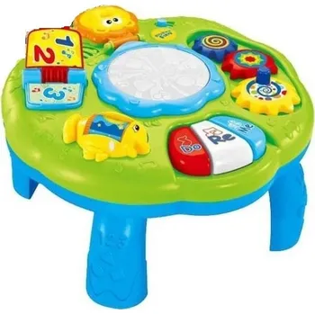 Hračka pro nejmenší RKToys Interaktivní kulatý stoleček bubínek se zvuky + světla