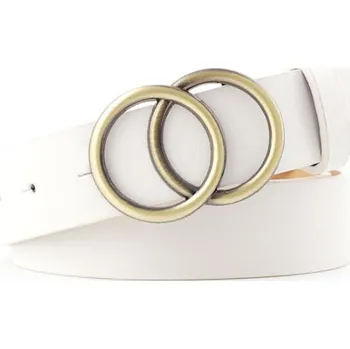 Opasek Hladký jednobarevný pásek s dvojitou kulatou měděnou sponou Barva: bílá (A3)