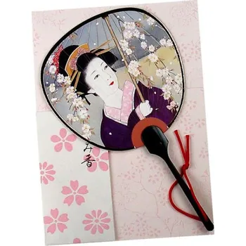 Parfémovaná japonská pohlednice Vějíř Gejša