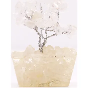 Obraz AWM Mini Stromeček z Drahých Kamenů na Orgonitové Základně – Skalní Křemen (15 kamenů) 1ks