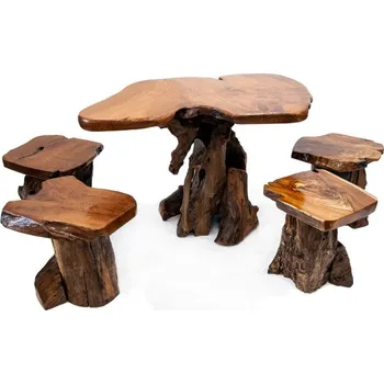 Jídelní set Kořenový set - stůl + 4 stoličky 01