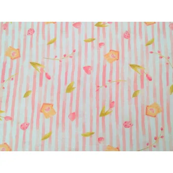 BYTEMA Dekorační látka JARNÍ RŮŽOVÝ PRUH šíře 140 cm