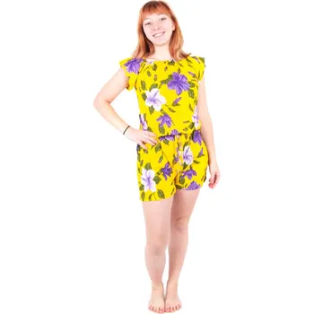 Kojenecký overall Overal Květiny 03 žlutá