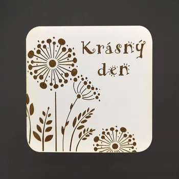 Podtácek AMADEA Dřevěný podtácek hranatý text "krásný den",průměr 9 cm, český výrobek