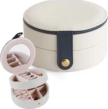 Šperkovnice VERK GROUP Kulatá Šperkovnice Organizér na Bižuterii - bílá