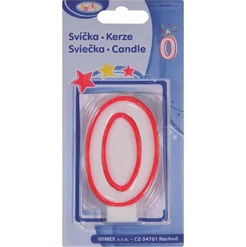 Svíčka Svíčka 0, číslová, 75mm, 1ks