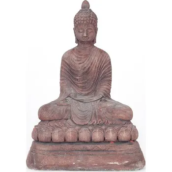 Soška beton Buddha Meditation 38 cm červená