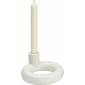 Svícen Svícen keramický pro stolní svíčky White circle 13 x 6 cm