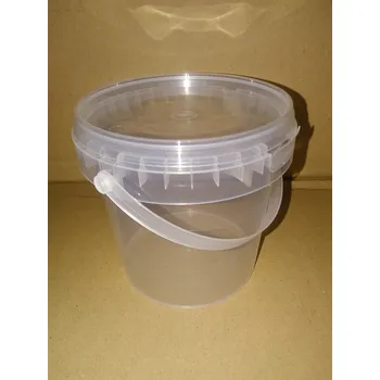 kbelík Kbelík plastový kulatý vč.víka transparentní Velikost: 3,5 L