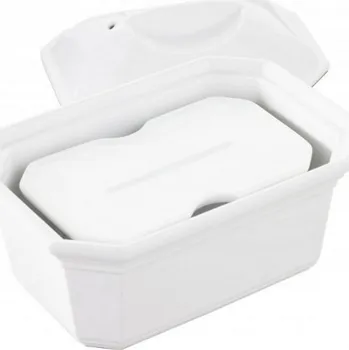 French Classique terina s pokličkou bílá 17 × 12 × 10 cm