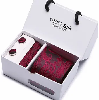 Kravata Kravata Bordó Ripple | Manžetové knoflíčky | Kapesníček Vínová