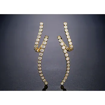 Náušnice B-TOP Designové pozlacené náušnice se zirkony