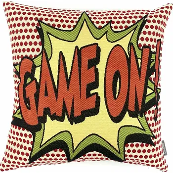 Dekorativní polštářek BYTEMA Gobelínový povlak na polštář COMICS GAME ON! 45 x 45 cm