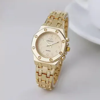 Hodinky Luxusní dámské hodinky s ocelovým páskem - Zlato Zlato