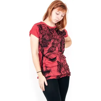 Dámské tričko Tričko dámské SURE Butterfly Buddha L červená