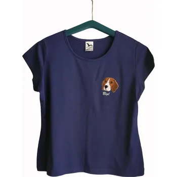 Dámské triko s výšivkou Bígl Barva: Zelená, Velikost: XL