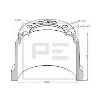 Brzdový buben Brzdový buben 300x213x279/185/225/27x10 Trailor 10079