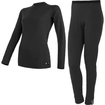 Dámské termo spodky EGLOO Merino EGLOO DF MERINO Hike&Ski BaseSet dámské triko dl.rukáv+spodky, černá Velikost: 3XL