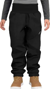 Chlapecké kalhoty Unuo Dětské softshellové kalhoty s beránkem Light černé/žíhané