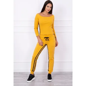 Čepice Kesi Dámská souprava Delvin hořčicová-černá Univerzální