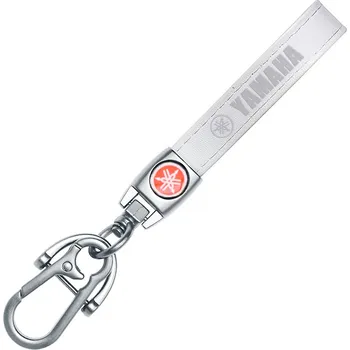 YAMAHA přívěsek na klíče, klíčenka, bílá kůže