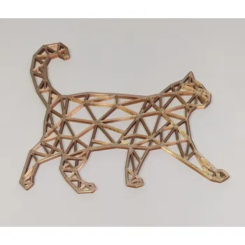 Zlatá kočka - metalická dekorace