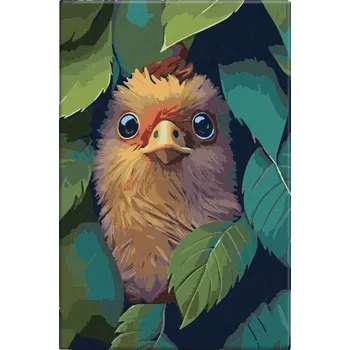 Dětské zboží Malování podle čísel - Kuře v keři - 40x60 cm, bez dřevěného rámu - CZ výroba