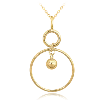 Náhrdelník MINET Pozlacený moderní stříbrný náhrdelník KRUH s kuličkou