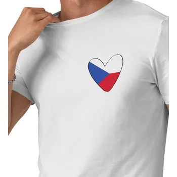 Pánské tričko Pánské triko bílé - Srdce Česko XL