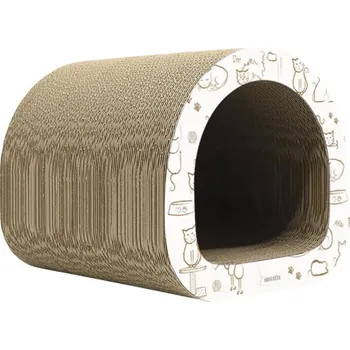 Škrabadlo pro kočky kartonové ARCUS L 32 x 29 x 40 cm hnědá křída