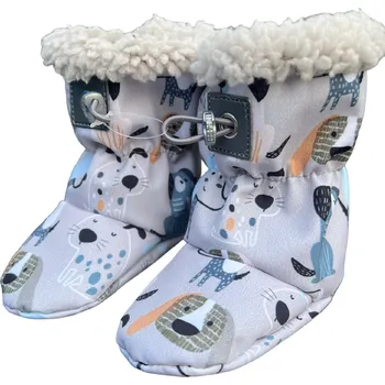 Capáčky Softshellové capáčky s beránkem psí smečka s brzdičkou 0-6 měsíců Šedá