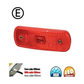 Přídavný světlomet Poziční světlo LED 12/24V červené s kabelem 14663