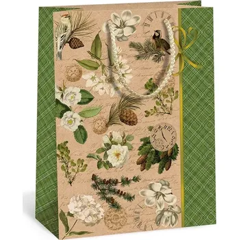 Dárková taška ARGUS Papírová dárková taška "NATUR" (přírodní) T4, Šišky