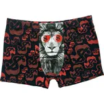 Pesail Veselé pánské bavlněné trenkoslipy Lev dolar Barva: červená, Velikost: L