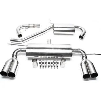 Autodíl TA Technix sportovní nerezový duplex výfuk VW Golf V htb + GTi (1K, 03-09) kromě 4Motion, 2x 76 mm rovná nerezová koncovka bez pertlu pro obě strany