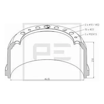 Brzdový buben Brzdový buben přední 410x184x232/298/335/23x10 Man 4511
